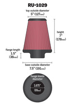 Load image into Gallery viewer, K&amp;N RU-1029 Universal Clamp-On Air Filter