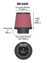 Load image into Gallery viewer, K&amp;N RU-1037 Universal Clamp-On Air Filter