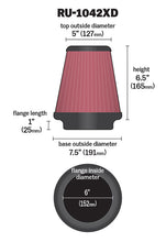 Load image into Gallery viewer, K&amp;N RU-1042XD Universal Clamp-On Air Filter