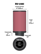 Load image into Gallery viewer, K&amp;N RU-1480 Universal Clamp-On Air Filter