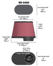 Load image into Gallery viewer, K&amp;N RU-2450 Universal Clamp-On Air Filter