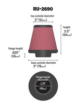 Load image into Gallery viewer, K&amp;N RU-2690 Universal Clamp-On Air Filter