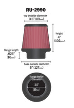 Load image into Gallery viewer, K&amp;N RU-2990 Universal Clamp-On Air Filter