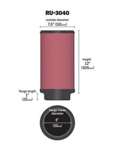 Load image into Gallery viewer, K&amp;N RU-3040 Universal Clamp-On Air Filter