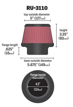 Load image into Gallery viewer, K&amp;N RU-3110 Universal Clamp-On Air Filter