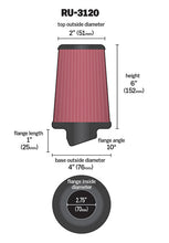 Load image into Gallery viewer, K&amp;N RU-3120 Universal Clamp-On Air Filter