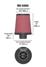 Load image into Gallery viewer, K&amp;N RU-3250 Universal Clamp-On Air Filter