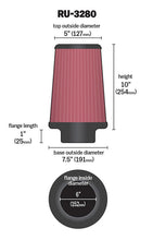 Load image into Gallery viewer, K&amp;N RU-3280 Universal Clamp-On Air Filter