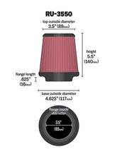 Load image into Gallery viewer, K&amp;N RU-3550 Universal Clamp-On Air Filter