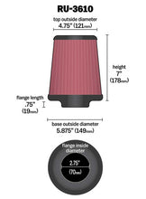 Load image into Gallery viewer, K&amp;N RU-3610 Universal Clamp-On Air Filter