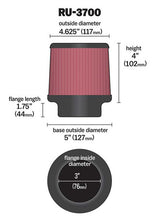Load image into Gallery viewer, K&amp;N RU-3700 Universal Clamp-On Air Filter