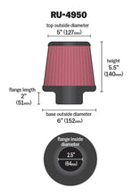 Load image into Gallery viewer, K&amp;N RU-4950 Universal Clamp-On Air Filter