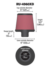 Load image into Gallery viewer, K&amp;N RU-4960XD Universal Clamp-On Air Filter