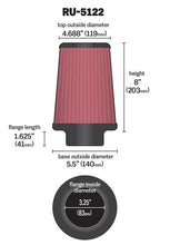 Load image into Gallery viewer, K&amp;N RU-5122 Universal Clamp-On Air Filter