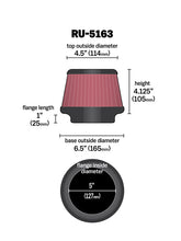Load image into Gallery viewer, K&amp;N RU-5163 Universal Clamp-On Air Filter