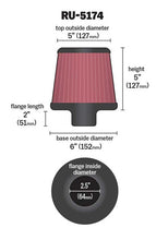 Load image into Gallery viewer, K&amp;N RU-5174 Universal Clamp-On Air Filter