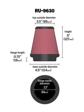 Load image into Gallery viewer, K&amp;N RU-9630 Universal Clamp-On Air Filter