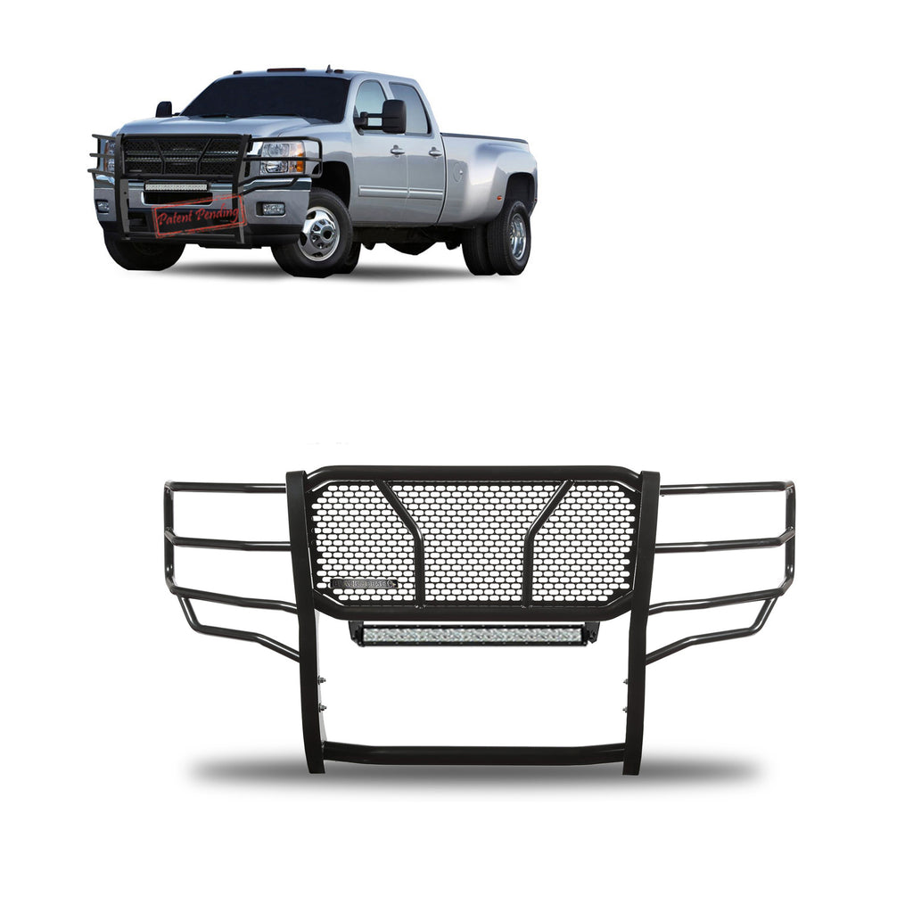 Black Horse Off Road RU-CHSI11-B-KIT Rugged Heavy Duty Grille Guard Kit for Select Chevrolet Silverado HD, Chevrolet Silverado HD