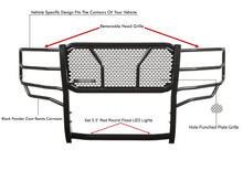 Load image into Gallery viewer, Black Horse Off Road RU-CHSI15-B-PLFR Rugged Heavy Duty Grille Guard Kit for Select Chevrolet Silverado HD, Chevrolet Silverado HD