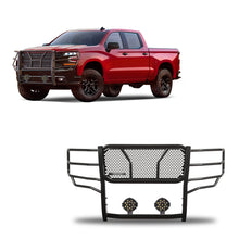 Load image into Gallery viewer, Black Horse Off Road RU-CHSI19-B-PLB Rugged Heavy Duty Grille Guard Kit for Select Chevrolet Silverado