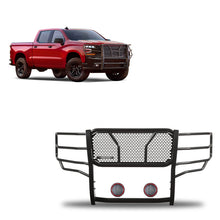 Load image into Gallery viewer, Black Horse Off Road RU-CHSI19-B-PLFR Rugged Heavy Duty Grille Guard Kit for Select Chevrolet Silverado