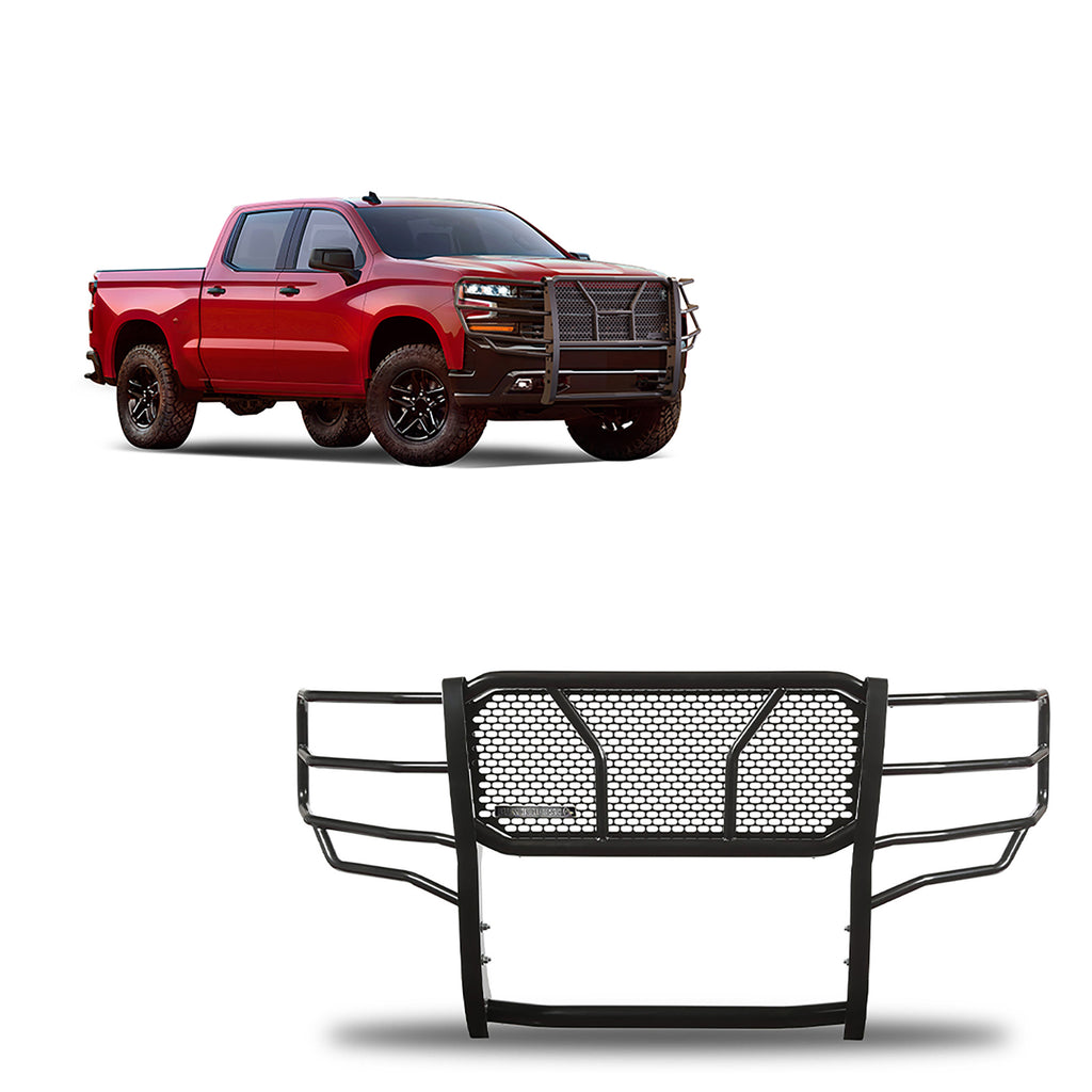 Black Horse Off Road RU-CHSI19-B Rugged Heavy Duty Grille Guard for Select Chevrolet Silverado