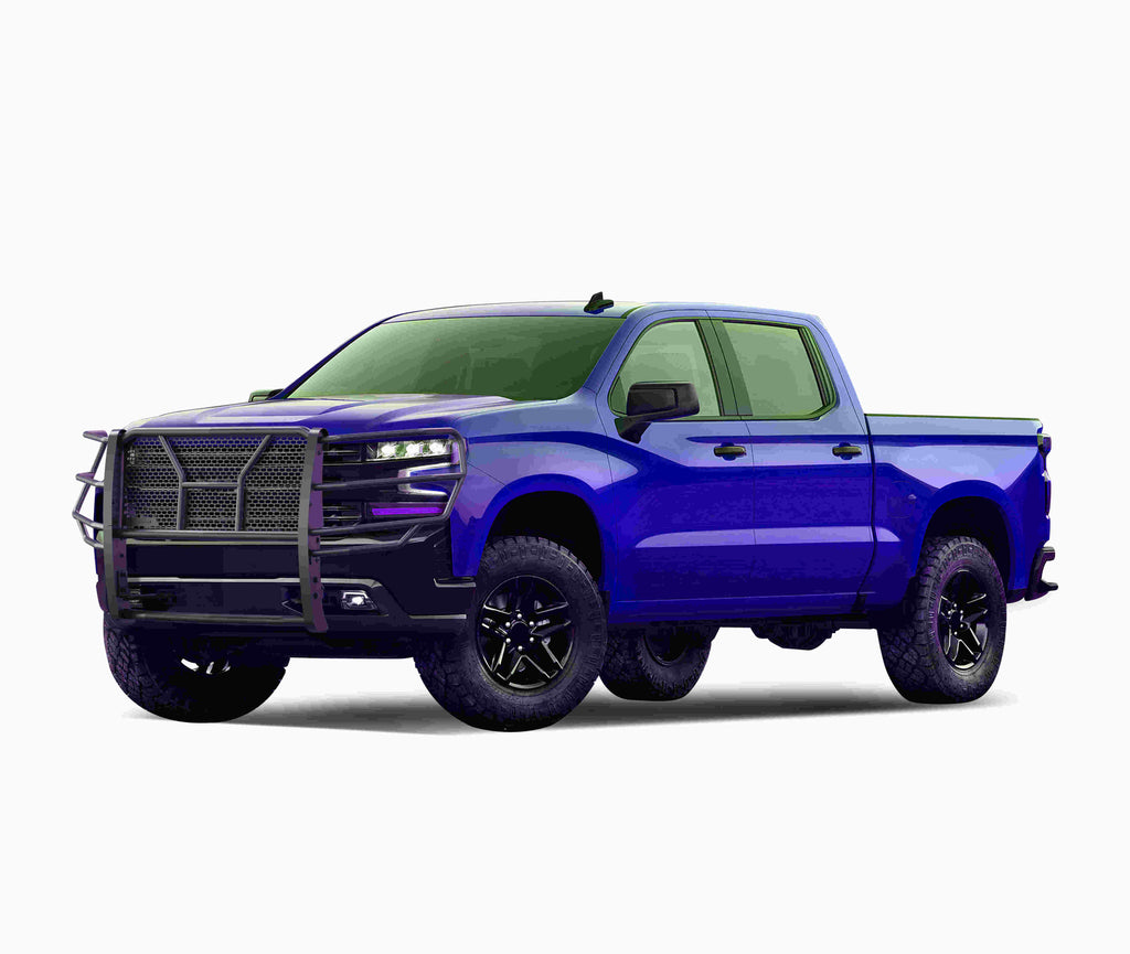 Black Horse Off Road RU-CHSI19-B Rugged Heavy Duty Grille Guard for Select Chevrolet Silverado