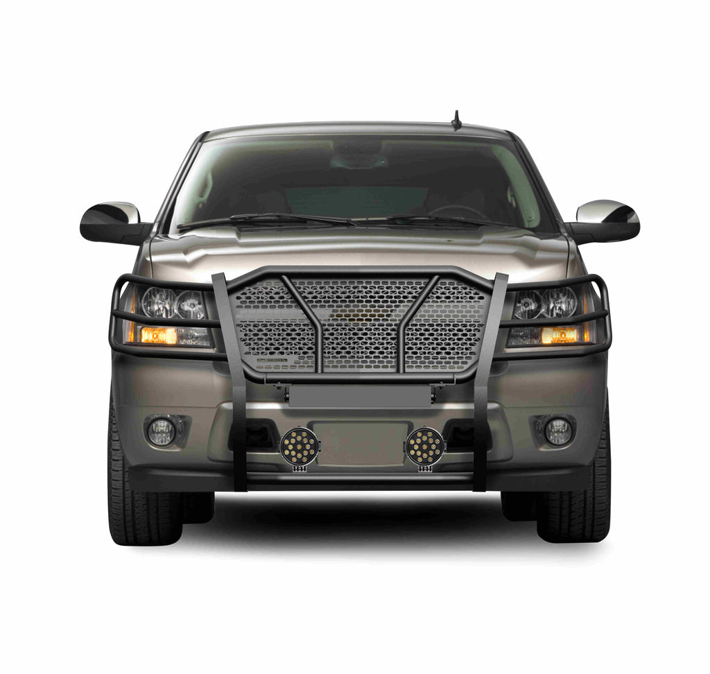 Black Horse Off Road RU-CHTA07-B-PLB Rugged Heavy Duty Grille Guard Kit for Select Chevrolet Avalanche, Chevrolet Suburban 1500, Chevrolet Tahoe