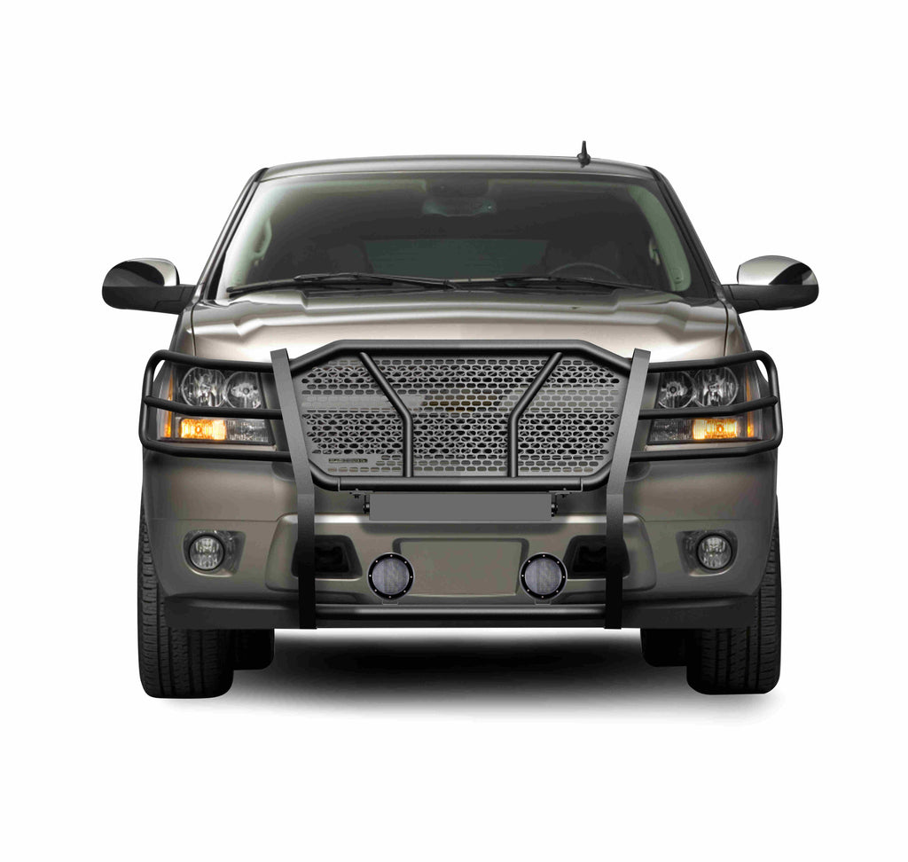 Black Horse Off Road RU-CHTA07-B-PLFB Rugged Heavy Duty Grille Guard Kit for Select Chevrolet Avalanche, Chevrolet Suburban 1500, Chevrolet Tahoe
