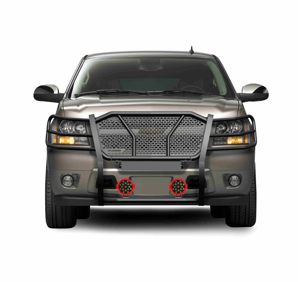 Black Horse Off Road RU-CHTA07-B-PLR Rugged Heavy Duty Grille Guard Kit for Select Chevrolet Avalanche, Chevrolet Suburban 1500, Chevrolet Tahoe
