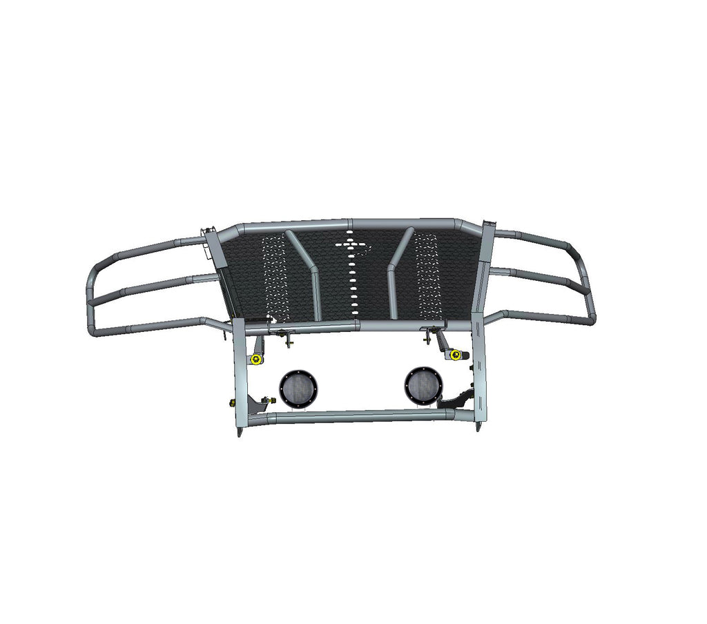 Black Horse Off Road RU-CHTA15-B-PLFB Rugged Heavy Duty Grille Guard Kit for Select Chevrolet Suburban, Chevrolet Tahoe