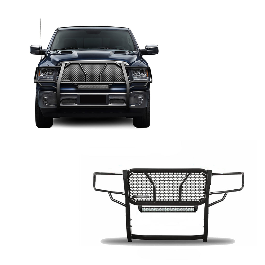 Black Horse Off Road RU-DORA09-B-KIT Rugged Heavy Duty Grille Guard Kit for Select Dodge Ram 1500, Ram 1500, Ram Classic