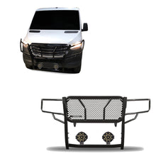 Load image into Gallery viewer, Black Horse Off Road RU-DOSP07-B-PLB Rugged Heavy Duty Grille Guard Kit for Select Dodge Sprinter 2500, Dodge Sprinter 3500, Freightliner Sprinter 2500, Freightliner Sprinter 3500, Mercedes-Benz Sprinter 1500, Mercedes-Benz Sprinter 2500, Mercedes-Benz