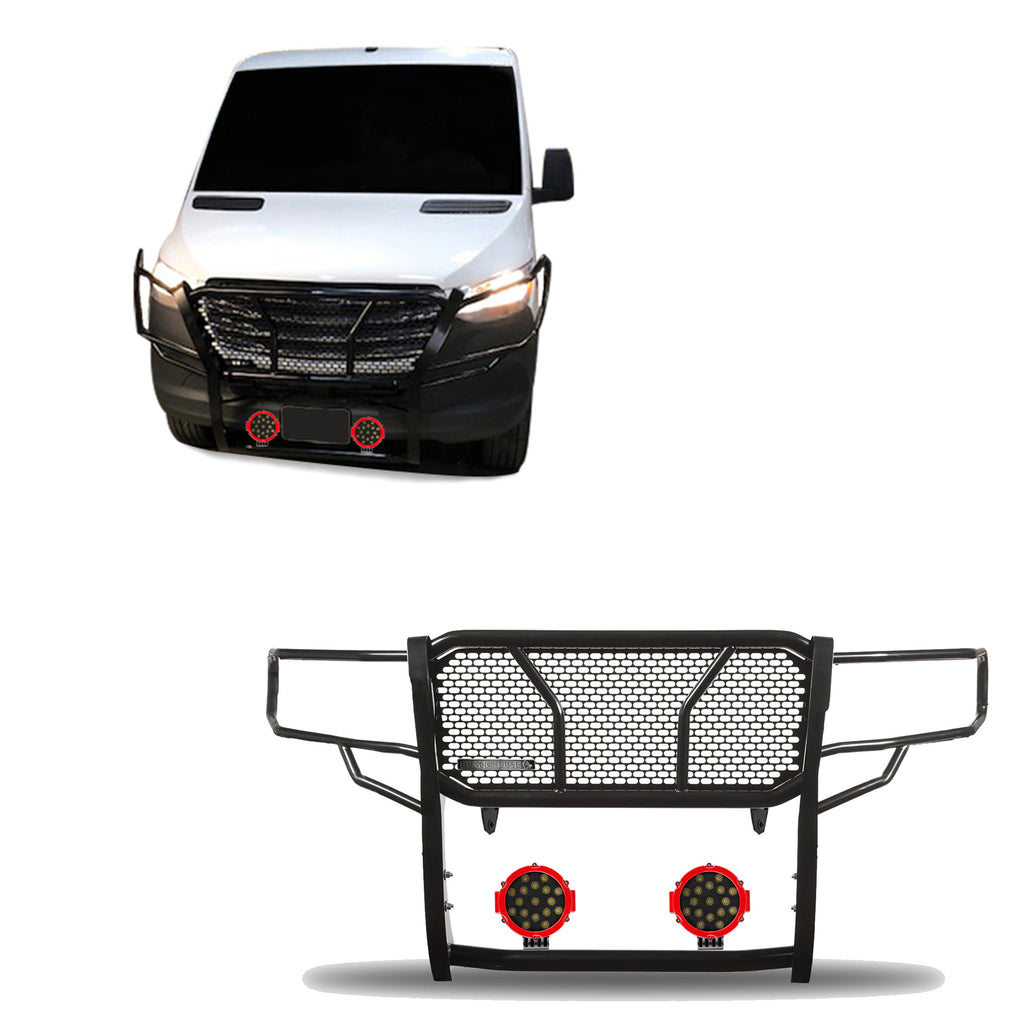 Black Horse Off Road RU-DOSP07-B-PLR Rugged Heavy Duty Grille Guard Kit for Select Dodge Sprinter 2500, Dodge Sprinter 3500, Freightliner Sprinter 2500, Freightliner Sprinter 3500, Mercedes-Benz Sprinter 1500, Mercedes-Benz Sprinter 2500, Mercedes-Benz