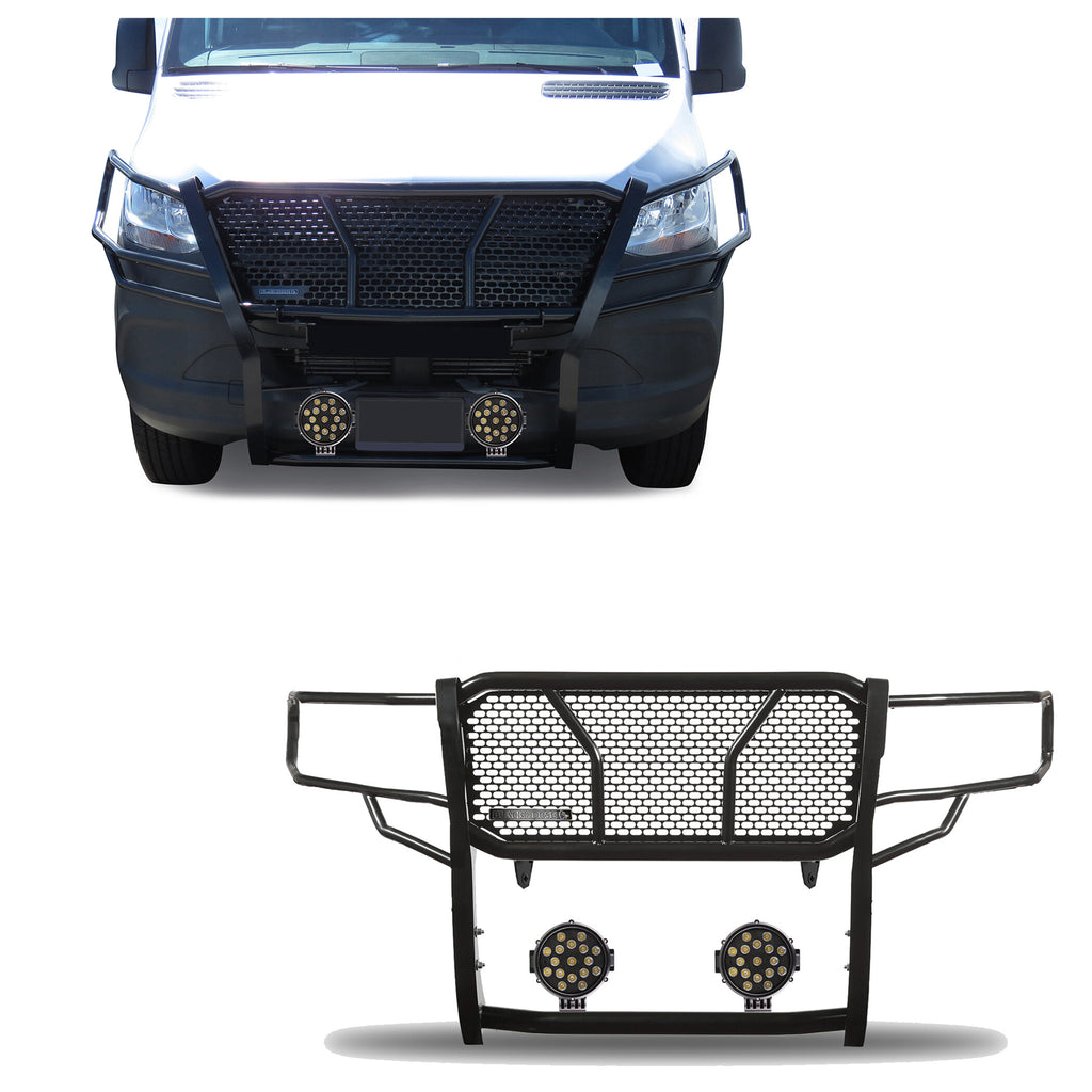 Black Horse Off Road RU-DOSP19-B-PLB Rugged Heavy Duty Grille Guard Kit for Select Mercedes-Benz Sprinter 1500, Mercedes-Benz Sprinter 2500, Mercedes-Benz Sprinter