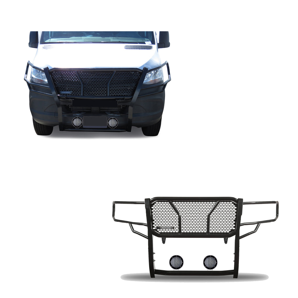 Black Horse Off Road RU-DOSP19-B-PLFB Rugged Heavy Duty Grille Guard Kit for Select Mercedes-Benz Sprinter 1500, Mercedes-Benz Sprinter 2500, Mercedes-Benz Sprinter