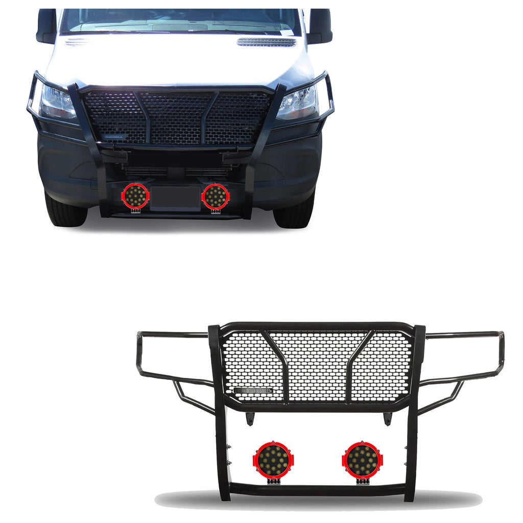 Black Horse Off Road RU-DOSP19-B-PLR Rugged Heavy Duty Grille Guard Kit for Select Mercedes-Benz Sprinter 1500, Mercedes-Benz Sprinter 2500, Mercedes-Benz Sprinter