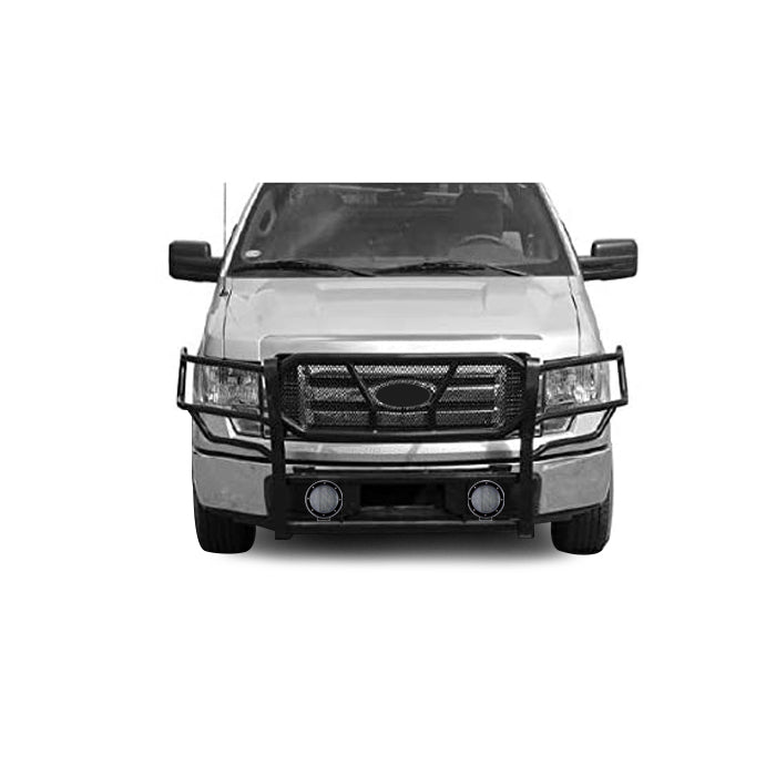 Black Horse Off Road RU-FOF109-B-PLFB Rugged Heavy Duty Grille Guard Kit for Select Ford F-150