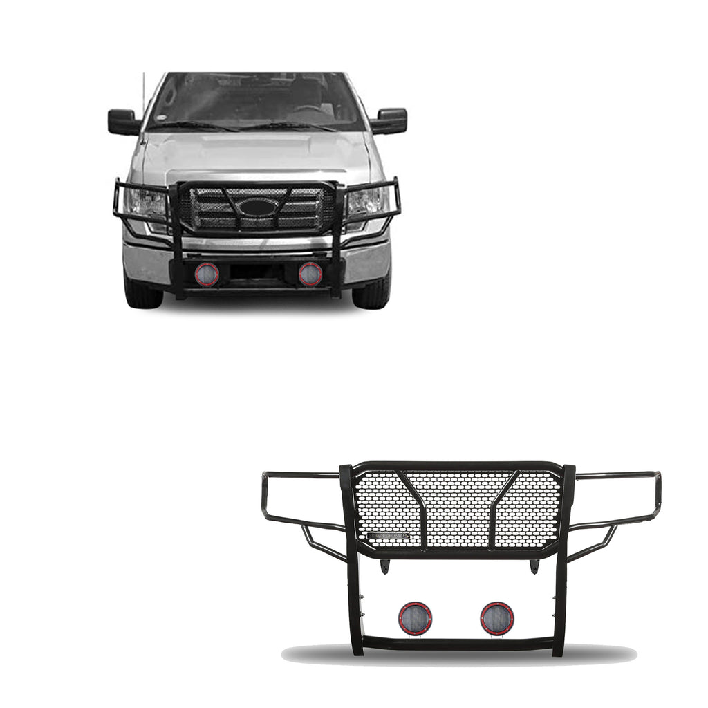 Black Horse Off Road RU-FOF109-B-PLFR Rugged Heavy Duty Grille Guard Kit for Select Ford F-150