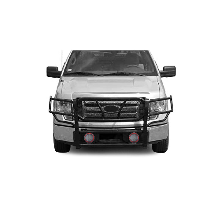 Black Horse Off Road RU-FOF109-B-PLFR Rugged Heavy Duty Grille Guard Kit for Select Ford F-150