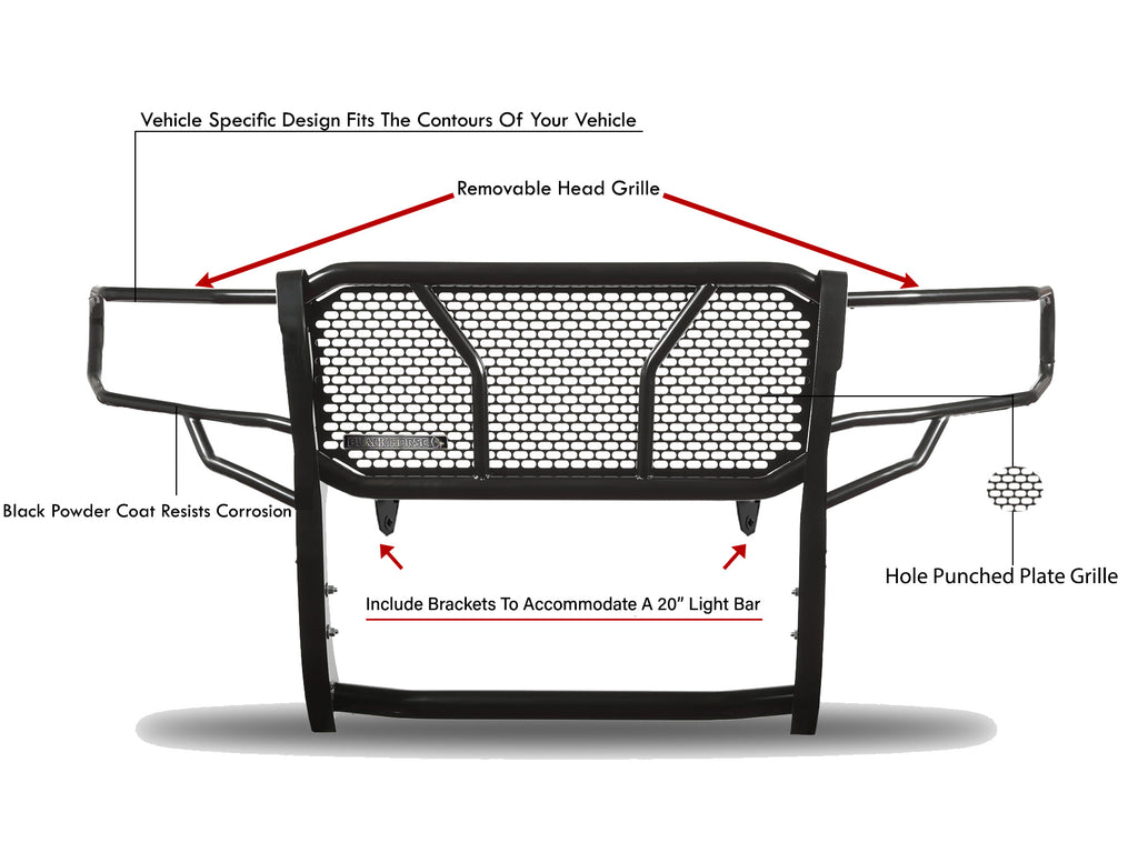 Black Horse Off Road RU-FOF109-B Rugged Heavy Duty Grille Guard for Select Ford F-150