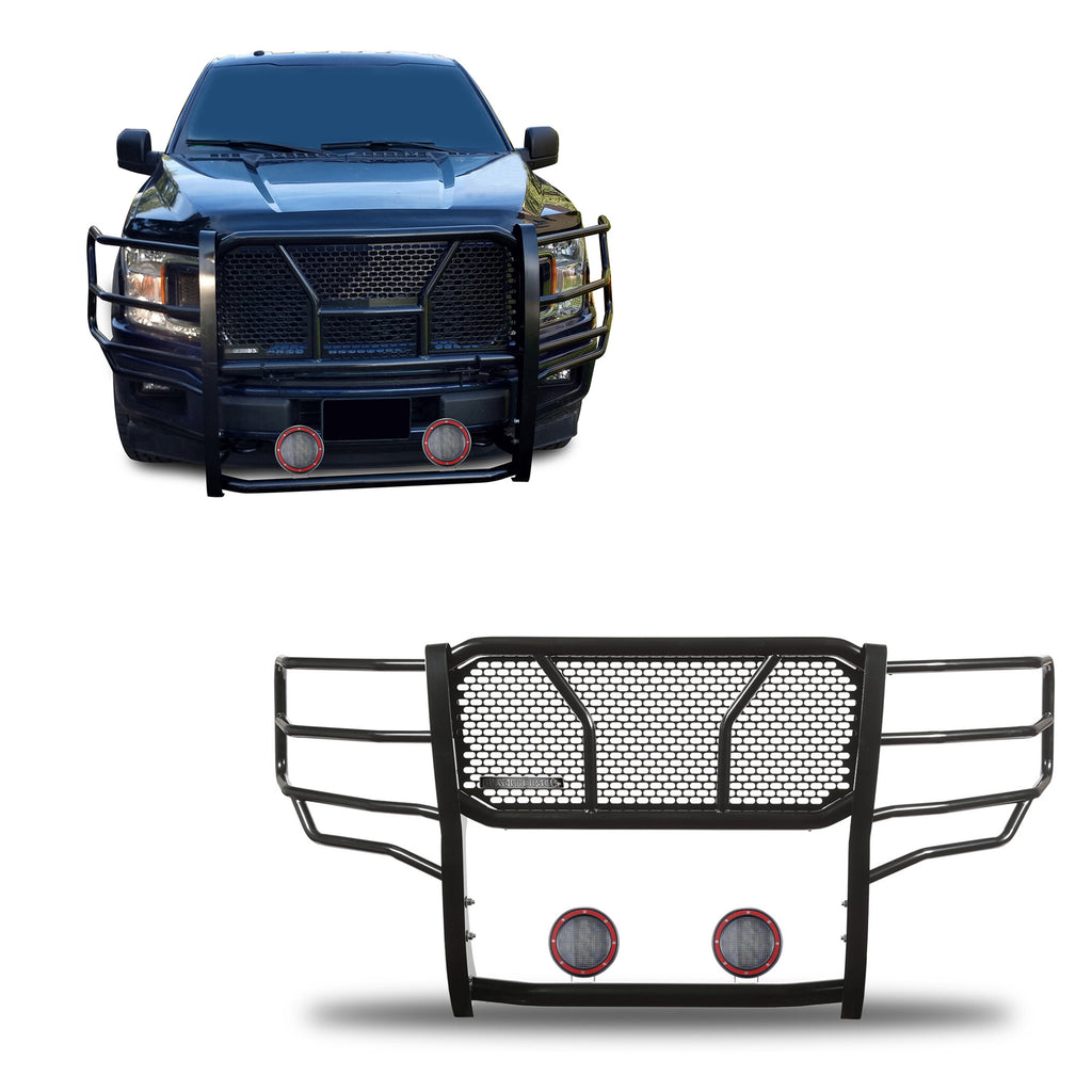 Black Horse Off Road RU-FOF115-B-PLFR Rugged Heavy Duty Grille Guard Kit for Select Ford F-150