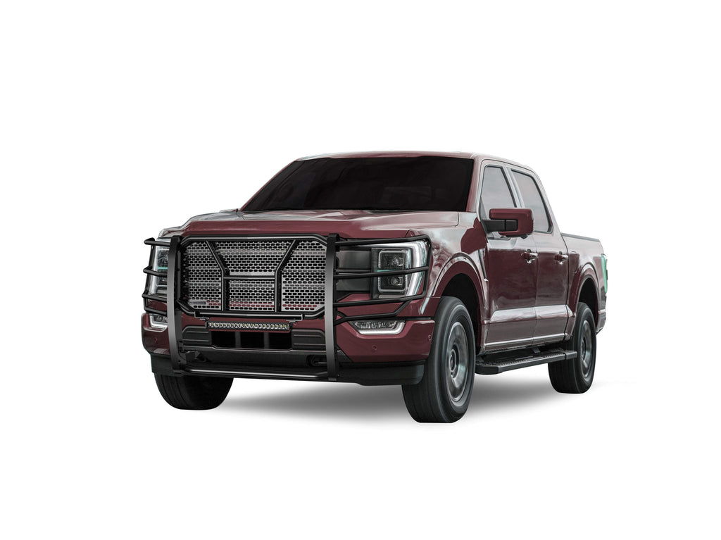 Black Horse Off Road RU-FOF116-B-K2 Rugged Heavy Duty Grille Guard Kit for Select Ford F-150