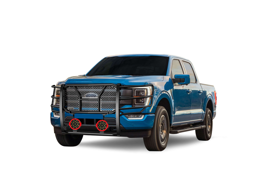 Black Horse Off Road RU-FOF116-B-PLR Rugged Heavy Duty Grille Guard Kit for Select Ford F-150