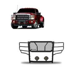 Load image into Gallery viewer, Black Horse Off Road RU-FOF211-B-PLB Rugged Heavy Duty Grille Guard Kit for Select Ford F-250 Super Duty, Ford F-350 Super Duty, Ford F-450 Super Duty, Ford F-550 Super Duty