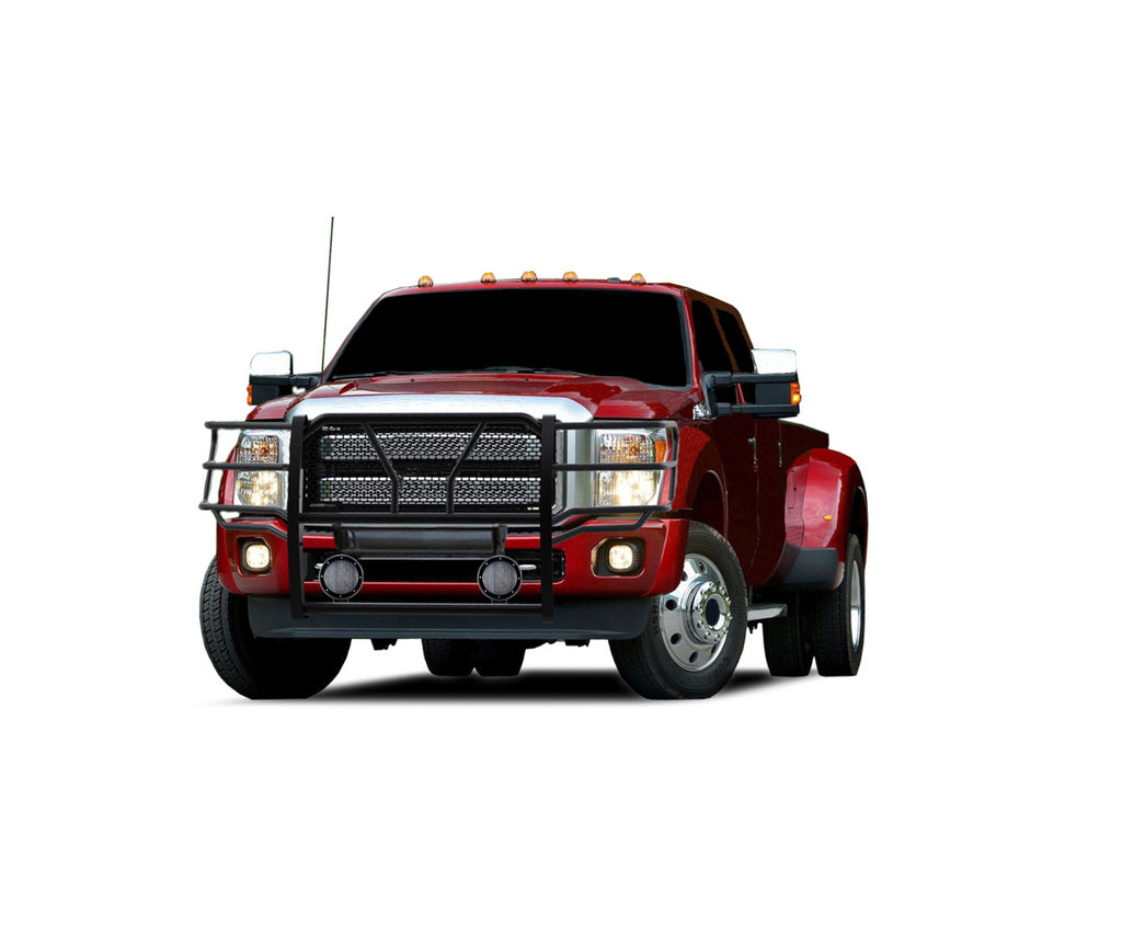 Black Horse Off Road RU-FOF211-B-PLFB Rugged Heavy Duty Grille Guard Kit for Select Ford F-250 Super Duty, Ford F-350 Super Duty, Ford F-450 Super Duty, Ford F-550 Super Duty