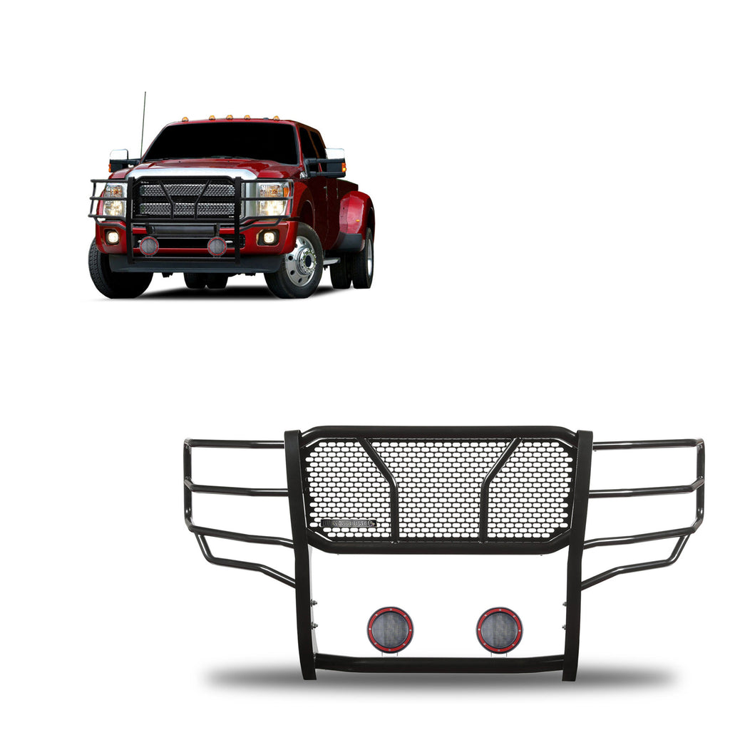 Black Horse Off Road RU-FOF211-B-PLFR Rugged Heavy Duty Grille Guard Kit for Select Ford F-250 Super Duty, Ford F-350 Super Duty, Ford F-450 Super Duty, Ford F-550 Super Duty