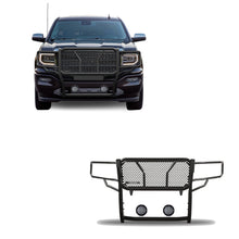 Load image into Gallery viewer, Black Horse Off Road RU-GMSI14-B-PLFB Rugged Heavy Duty Grille Guard Kit for Select GMC Sierra 1500, GMC Sierra Limited