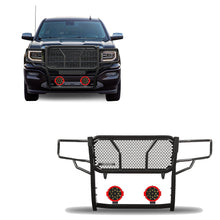 Load image into Gallery viewer, Black Horse Off Road RU-GMSI14-B-PLR Rugged Heavy Duty Grille Guard Kit for Select GMC Sierra 1500, GMC Sierra Limited