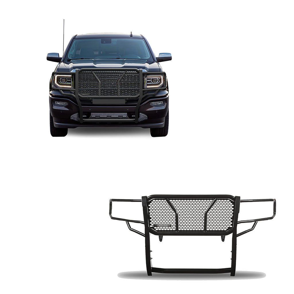 Black Horse Off Road RU-GMSI14-B Rugged Heavy Duty Grille Guard for Select GMC Sierra 1500, GMC Sierra Limited